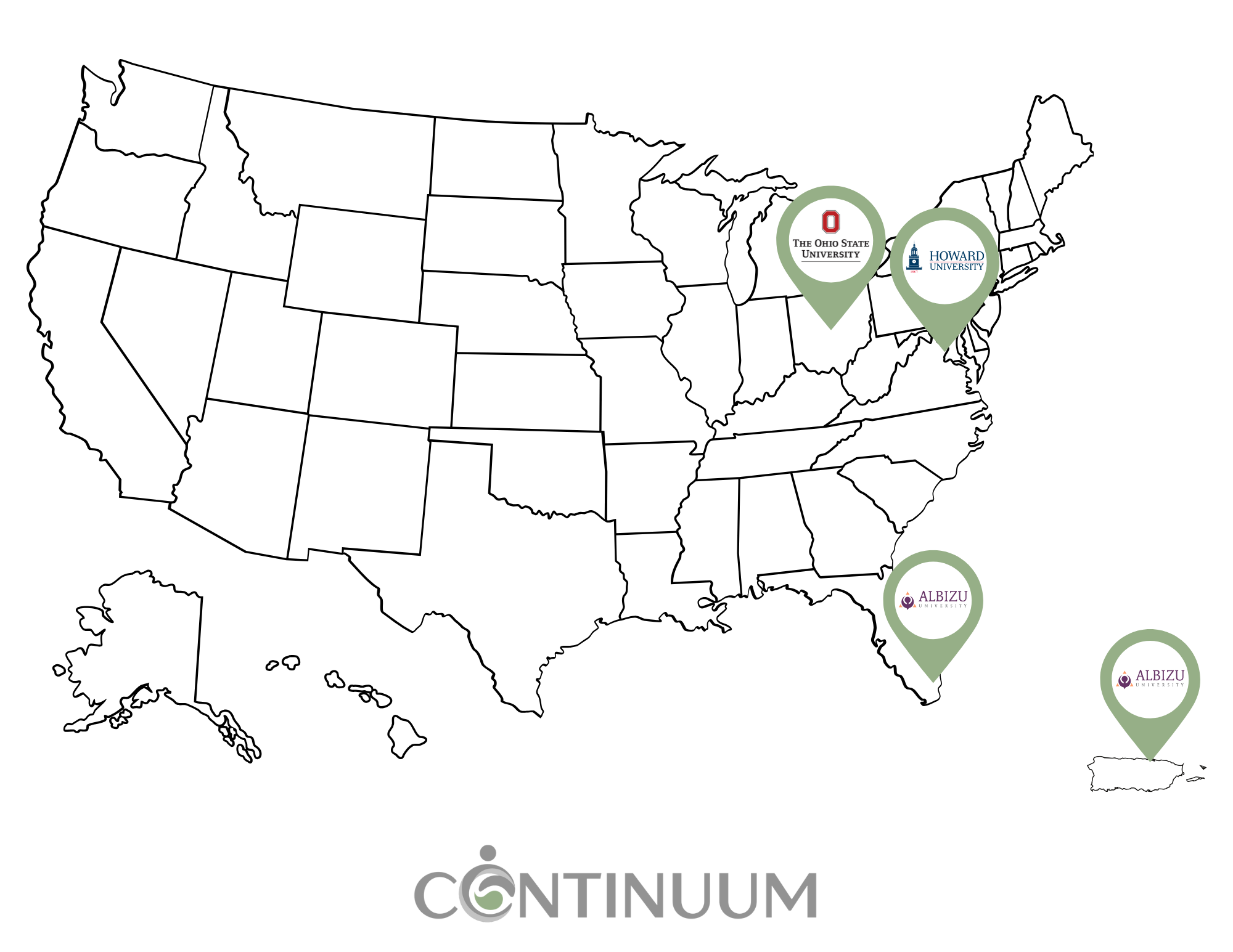 CONTINUUM Sites Map CONTINUUM Sites Map